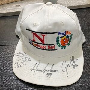 Vintage Nebraska Football FedEx Orange Bowl Autographed Hat Cap!